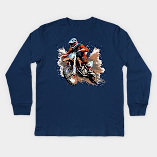 Dirt Bike Racing Kids Long Sleeve T-Shirt